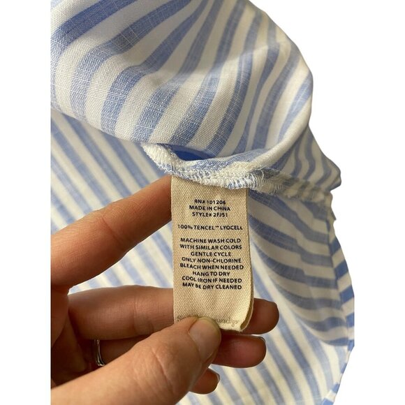 Soft Surroundings Stripe Square Button Tunic Top Button Front and Back Tencel XL - Picture 11 of 11